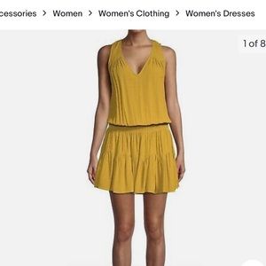 Ramy Brook WOMEN'S PERRY MINI BLOUSON DRESS IN GOLD Size M